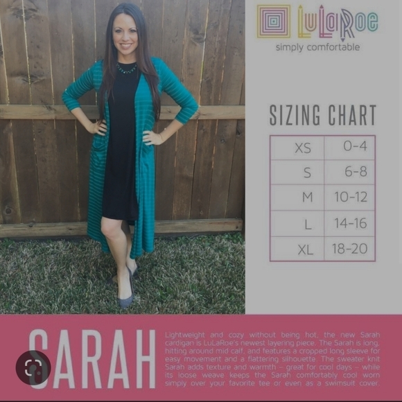 NWT Lularoe Sarah Long Layering White & Black Print Cardigan Size M - Picture 3 of 7